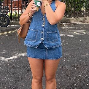 Holla at me mini skirt in admiral blue